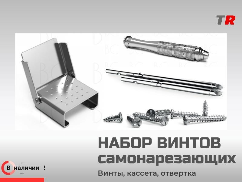 Набор винтов самонарезающих с отверткой и кассетой для фиксации мембран, костных блоков Endocarbon В